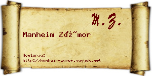 Manheim Zámor névjegykártya